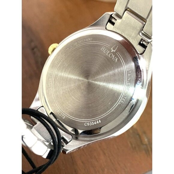 Bulova Women's Watch 98L273 Mother of Pearl Dial Two Tone Steel Gemmed 32mm - Picture 7 of 14